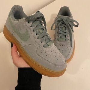 Nike Mint Green Air Force 1 Sneakers With Gum Sole